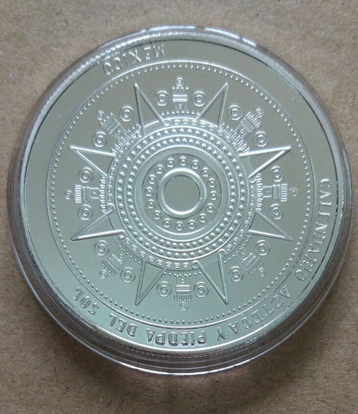 40mm medallion silver Mexican Mayan calendar Aztec Latin American coins commemorative coins