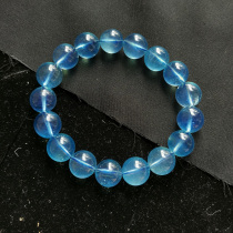  Fu Fei jewelry Natural crystal Aquamarine lap bracelet High ice species bracelet Positive blue devil blue crystal jewelry Female