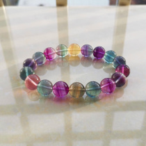  Fu Fei Jewelry Co Ltd No 10 natural ore rainbow fluorite bracelet Female Anshen warm Palace Stone color Crystal bracelet