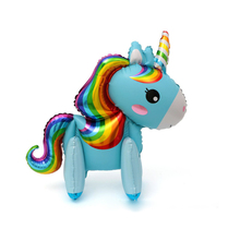 Cartoon unicorn theme baby one year birthday arrangement balloon childrens birthday party aluminum film balloon decoration