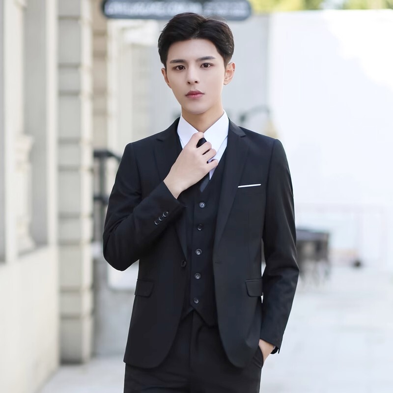 High School Student Formal Suit, Boys' Suit, 18-Year-Old Student Suit, Men's Business Attire, Korean Style Slim Fit, Groomsmen Suit High School Student Formal Suit, Boys' Suit, 18-Year-Old Student Suit, Men's Business Attire, Korean Style Slim Fit, Groomsmen Suit