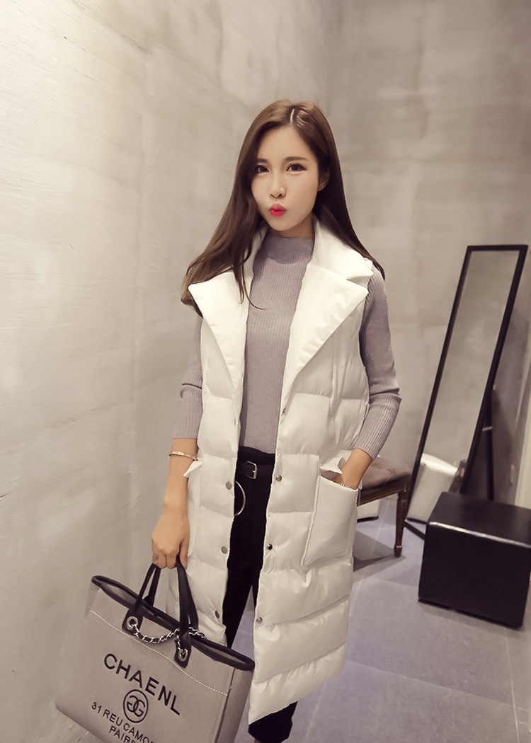 Áo khoác vest nữ châu Âu xuống mùa đông dài phần phiên bản Hàn Quốc 2018 mới sóng mùa thu và mùa đông màu đen áo vest quần áo thời trang nữ