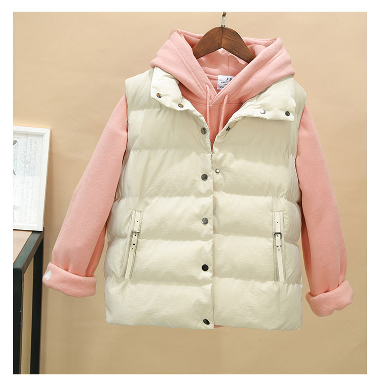 Áo vest cotton nữ mùa thu đông 2017 mới tay áo cotton vai đứng vest ngắn vest cotton áo khoác vest nữ