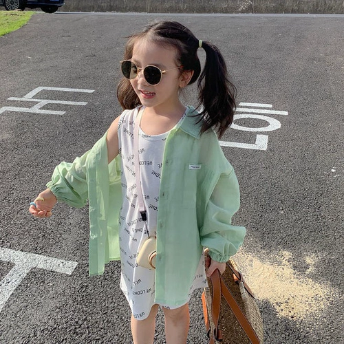 Легкая и тонкая летняя рубашка, в корейском стиле, защита от солнца, подходит для подростков, свободный крой