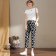 Ice Silk Harem Pants Women's High Waist Chiffon 2023 New Summer Thin Section Nine-Point Elastic Waist Polka Dot Casual Pants