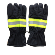 Fire gloves aramid flame retardant navy blue high temperature resistance 3C fire extinguishing test report 14 thickened