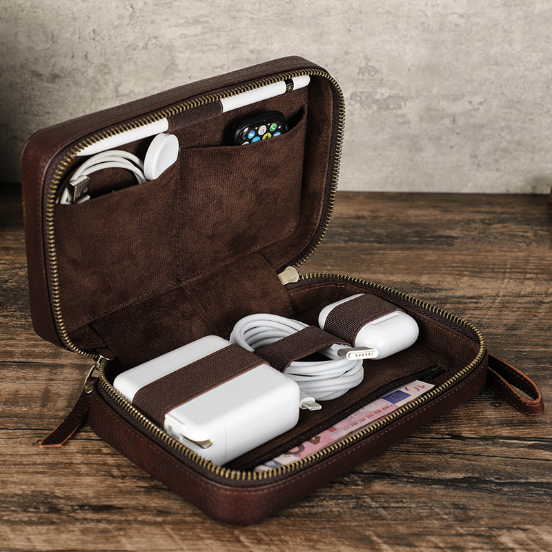 Suitable for Apple Data Cables, Capacitive Pens, Earphones, Chargers, Storage Bags, Genuine Leather, Small, Multi-Functional, Portable and Portable Suitable for Apple Data Cables, Capacitive Pens, Earphones, Chargers, Storage Bags, Genuine Leather, Small, Multi-Functional, Portable and Portable