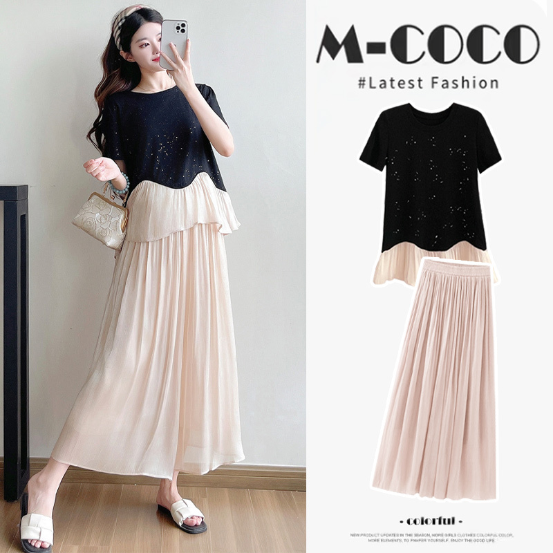 Maternity Summer Outfit, French Light Luxury Style, Elegant Maternity Wear, High-End Skirt Pants Two-Piece Set for Petite Women in Summer Maternity Summer Outfit, French Light Luxury Style, Elegant Maternity Wear, High-End Skirt Pants Two-Piece Set for Petite Women in Summer
