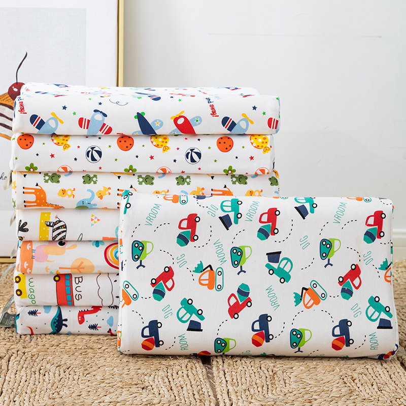 Cotton children's latex pillowcase 30x50 cartoon cotton single baby baby rubber memory pillowcase 27x44