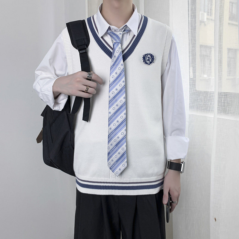 JK sweater knit Japanese DK uniform men's and women's full set of original embroidery orthodox vest vest jacket sweater 