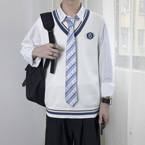 jk sweater Knitted Japanese DK uniform Mens and womens full set of original embroidery orthodox vest vest jacket thread