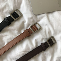 Fujiwara Nokawa with DK uniform mens pants belt womens punch-free student simple girls black belt tide