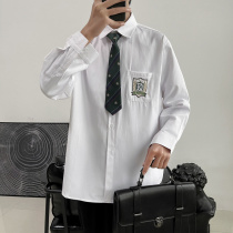 dk uniform male jk shirt long sleeve port wind day department ancient with foundation lining clothes lover fitting blouses dark ensemble mens clothing