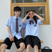 Thai school uniforms Nano class high school students summer dk uniform mens short sleeve shirt orthodox blue graduation season jk shirt