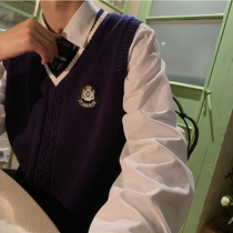 jk sweater Knitted Japanese DK uniform Mens and womens full set of original embroidery orthodox vest vest sleeveless jacket thread