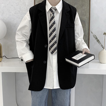 Original black and gray suit vest dk uniform mens college style couple waistcoat vest jk outer summer jacket