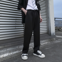 dk uniformed mens pants Korean version trendy loose 100 hitch pants small western pants 2021 winter new straight cylinder Western-fitting pants
