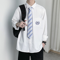 Fujiwara Nokawa original jk shirt long-sleeved dk uniform Mens summer college style high school student white shirt Japanese class uniform