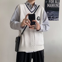 Japanese college style dk uniform sweater vest couple jk sweater shoulder vest V-neck sleeveless top