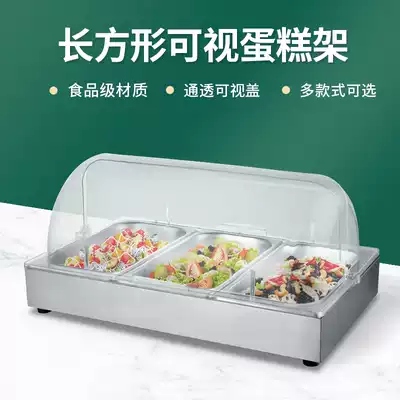 Stainless steel fruit basket Buffet Display rack with lid bread cake snack tray transparent food cover try plate