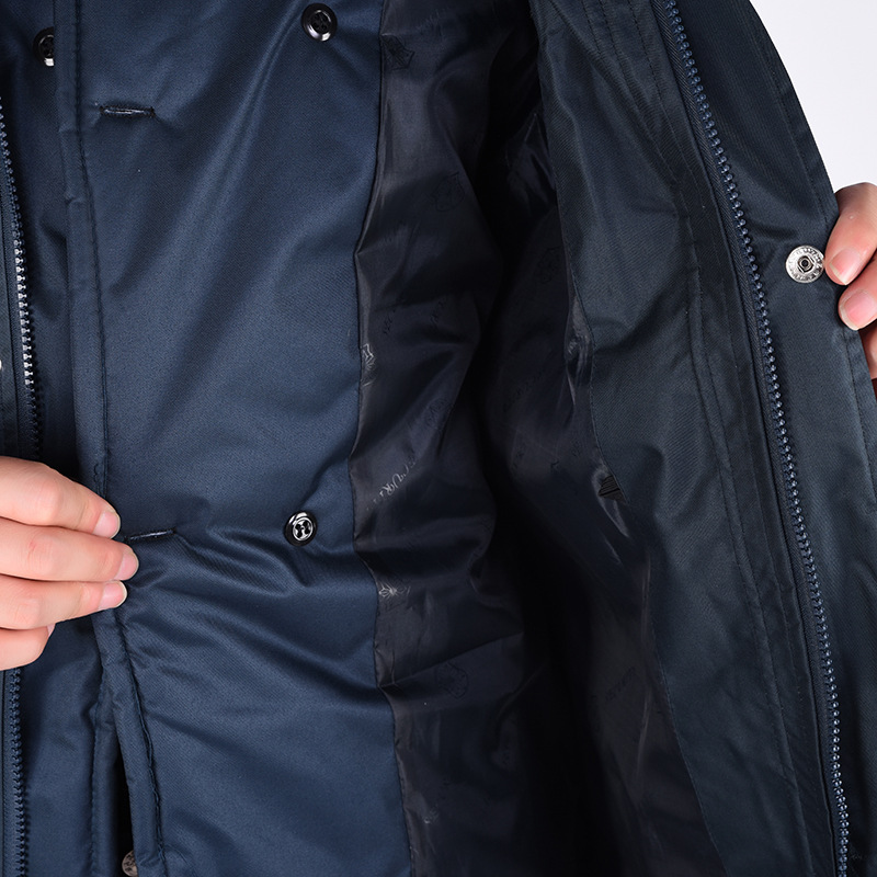 2018款新式保安大衣墨绿色多功能大衣防寒冬