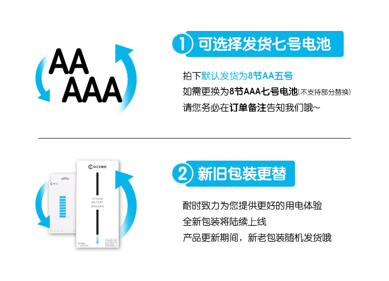 耐时 5号锂铁电池 8支装 3000mAh 图1