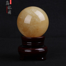 Yellow calcite ball yellow ice island stone ball ornaments original stone polishing