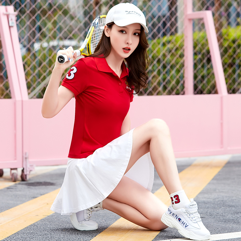 Sports and leisure suit women's summer short-sleeved skirt 2022 new foreign style fashion tennis badminton suit game suit