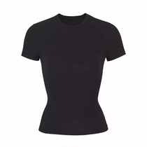 Skims Kardashian T-shirt womens pure cotton elastic bottoming short-sleeved round neck slim Zhao Lusi Yi Mengling same style top