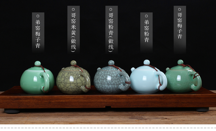 Long Tuyền Celadon Xi Shi Zisha Pot Bộ trà Ge Kiln Ấm trà gốm đơn với bộ lọc Ấm trà 200ml Ice Crack - Trà sứ bình ủ trà 10l