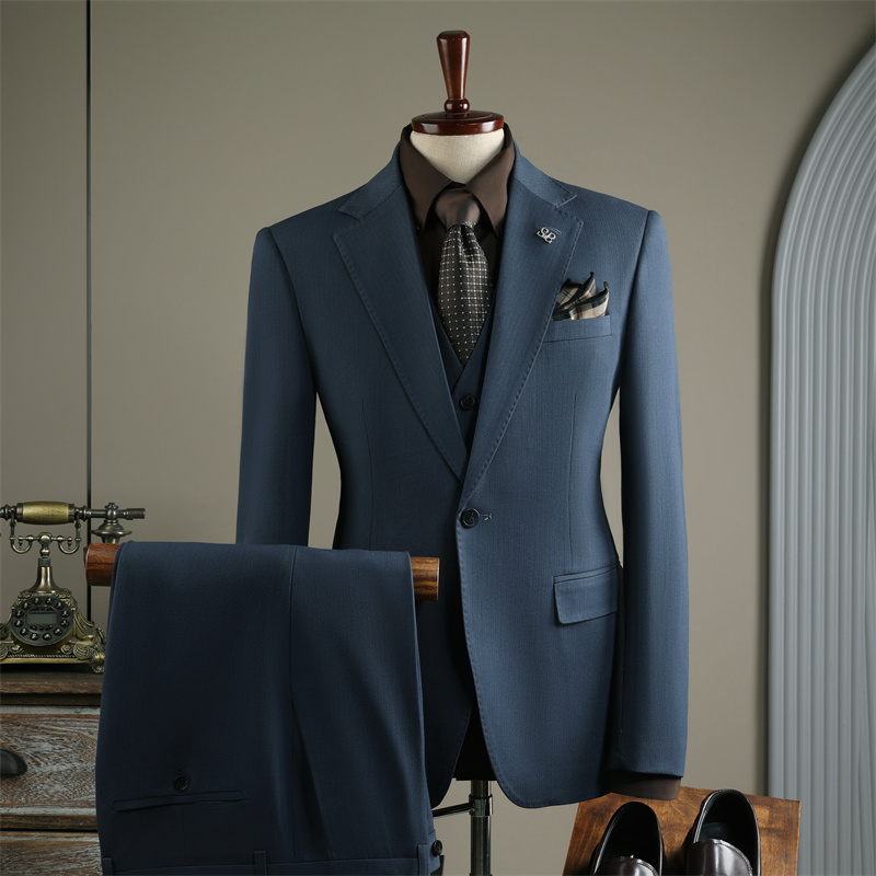 Suit Set for Men, Professional Formal Wear, Slim Fit, Groom, High-End Business Gentleman, Striped Casual Suit Two-Piece Set