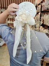 Meiko original linen retro lace handmade flower hat bridal headwear photo studio photo styling