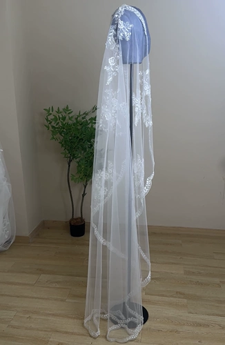 Meiga Retro кружевая невеста вуаль свадебные аксессуары образец съемки на открытом воздухе фото путешествия жесткая вуаль