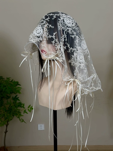 Оригинальная бежевая антикварная кружевная лента Mego, маленькая вуаль, аксессуары, образец съемки во французском стиле, фото для путешествий