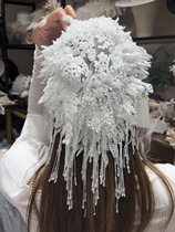 Mego original heavy industry lace tassel handmade hat accessories bridal headwear sample photo shoot styling photo travel photo shoot
