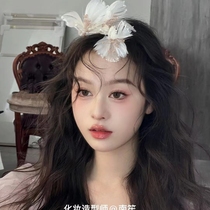 Mego original fairy pink feather flower branches handmade bridal headwear and makeup styling photos and photos taken by cloud travel