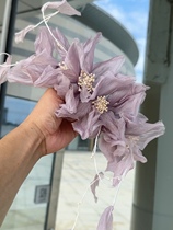 Mego original taro color handmade flower bridal headwear sample shoot forest style outdoor style photo travel