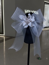 Mego Original Stretch Mesh Bow Hand-stitched Beads Bridal Headwear Sample Photo Shooting Outdoor Style Travel Photoshoot