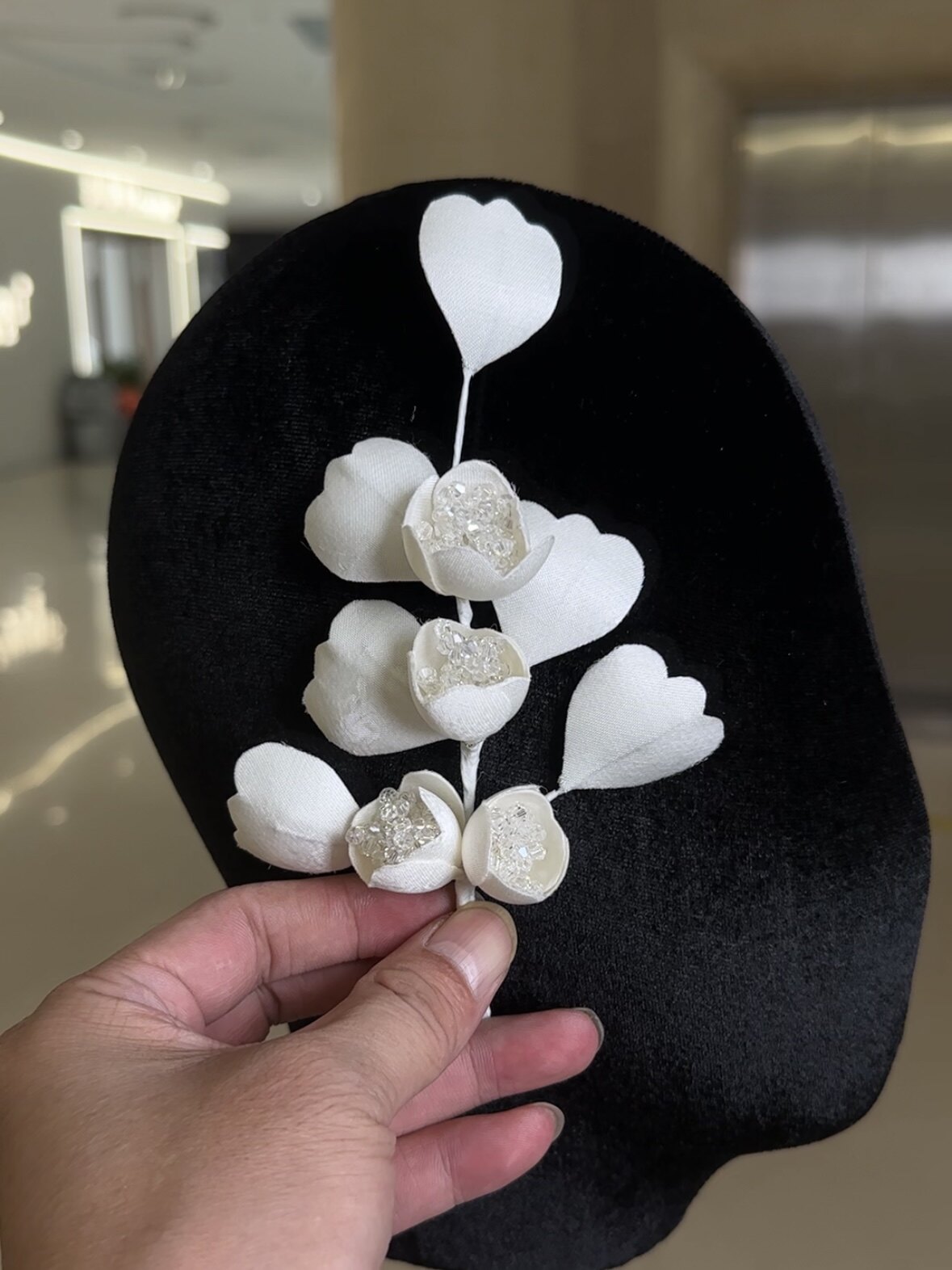 Beauty High Original Satin Hand Lace Handmade side headwear Bride Ornaments with Makeup Styling Photo Writing Real Brigades for Exterior View-Taobao