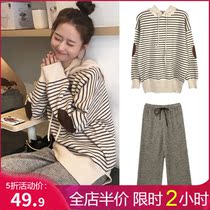 Early summer new plus size womens clothing western style age reduction autumn 2021 fat mm two-piece suit thin fashion fried street