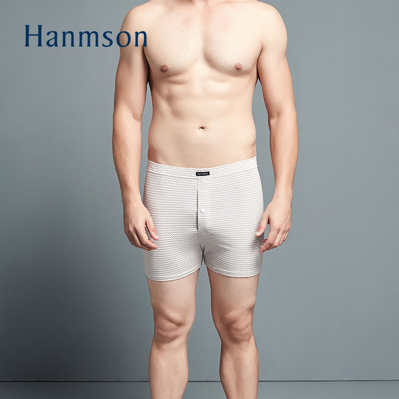 Hanmson Han Mingxin quần lót cỡ lớn mens mùa hè Mordale bông thở loose-fitting bốn-góc quần short mens quần.