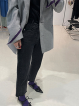 wxlstudio is beautiful and charming charcoal black jeans female high waist 2022 Spring and Autumn New Diamond pants