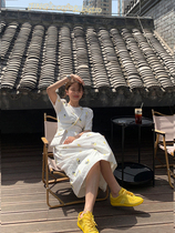 wxlstudio French pastoral cotton embroidered dress women 2021 summer new bubble sleeve shirt