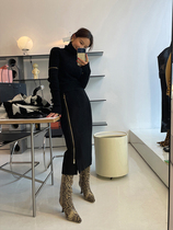 WXLSTUDIO Removable Knitting Set Woman 2022 New High-collar Sweater Black Half Body Skirt