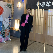 wxlstudio wool material deconstructs suit coat female spring suit Han edition loose black suit tops