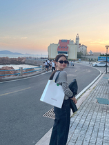 WXLSTUDIO Classic striped knit cardiovert women 2021 autumn winter new 100 hitch slim rounded collar bottom blouse