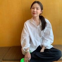 WXLSTUDIO white shirt women 2021 summer new Korean version of loose shirt shorts foreign style fashion set