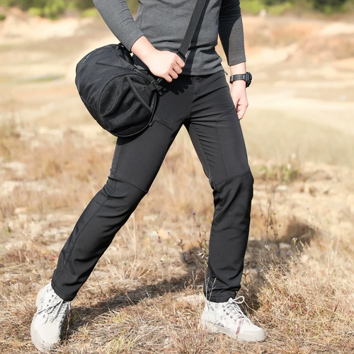 Дорожные утепленные ветрозащитные водонепроницаемые бархатные удерживающие тепло альпинистские демисезонные штаны подходит для пеших прогулок