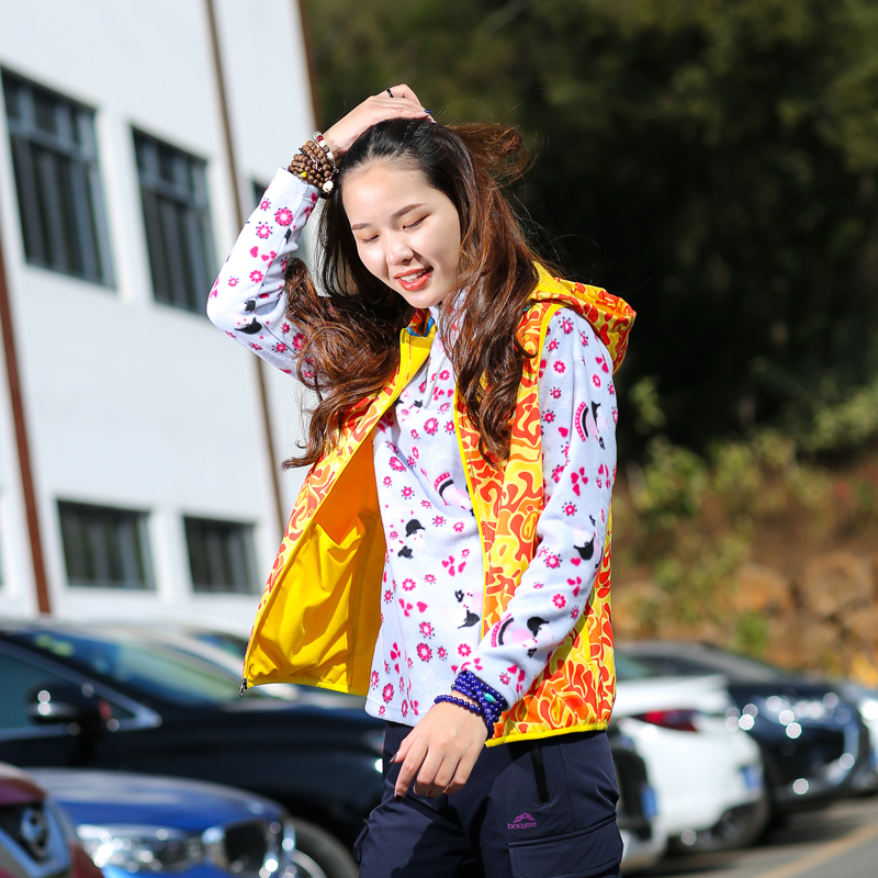 Outdoor Camouflage Softshell Fleece Vest for Women, Autumn and Winter Warm Fleece Jacket, Sports Vest, Hooded Cardigan
