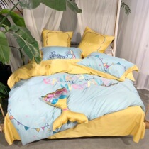 Foreign trade spring mermaid 60 long-staple cotton four-piece cotton cotton gongsatin embroidery princess bed bedding